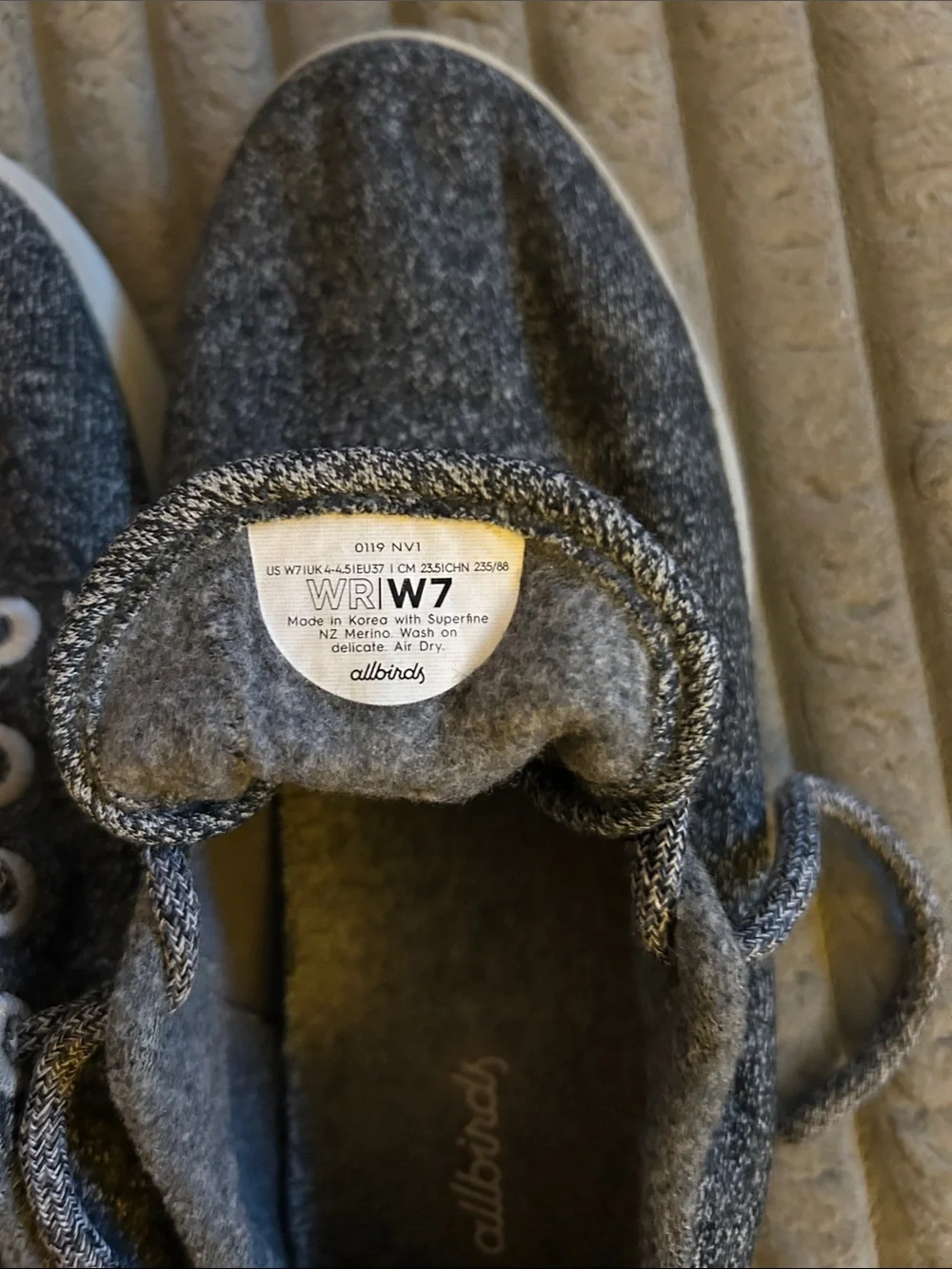 Allbirds Women's Grey Running Shoes Trainers Size 7 Charcoal Good Condition